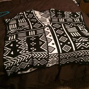 Aztec print poncho