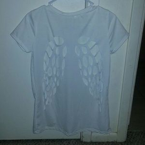 Large angel wing cutout tshirt