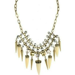 Tough rocker edgy studded statement necklace
