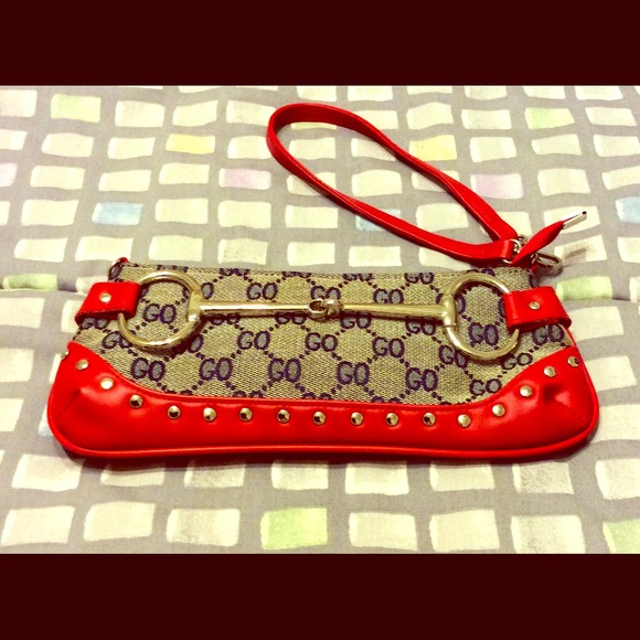 Beautiful Go Logo  Red Clutch Bag - Picture 1 of 2