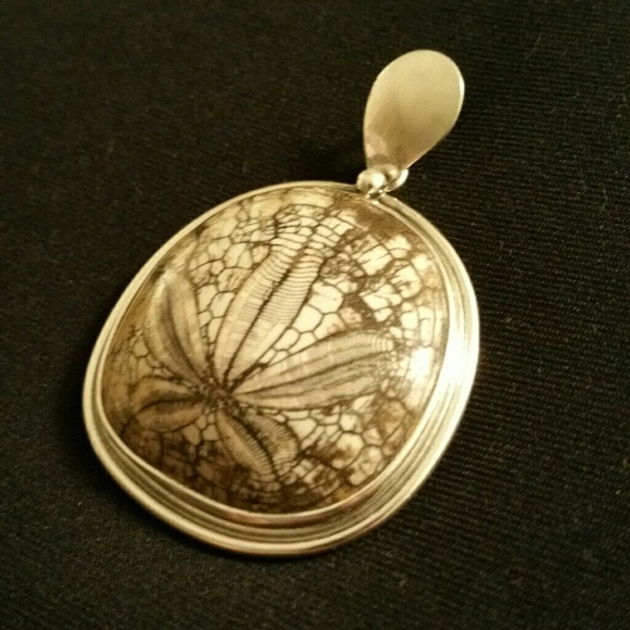 *Rare* Fossilized Sand Dollar Pendant