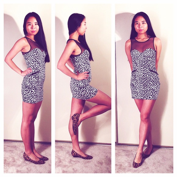 💋Retro Leopard Mesh Sweetheart Mini Dress - Picture 2 of 4