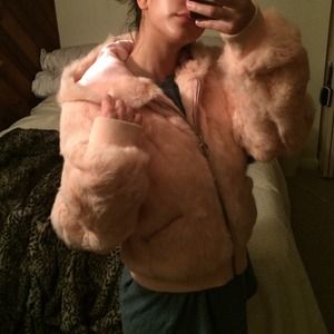 Pink Rabbit Fur Jacket