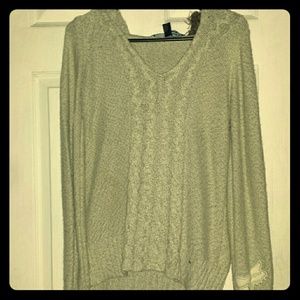 FOX knitted creamish hoodie sweater