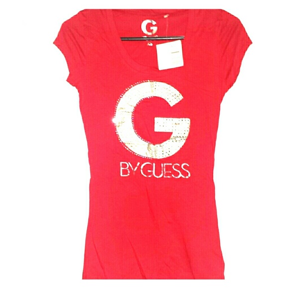 G by guess red shirt