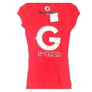 G by guess red shirt