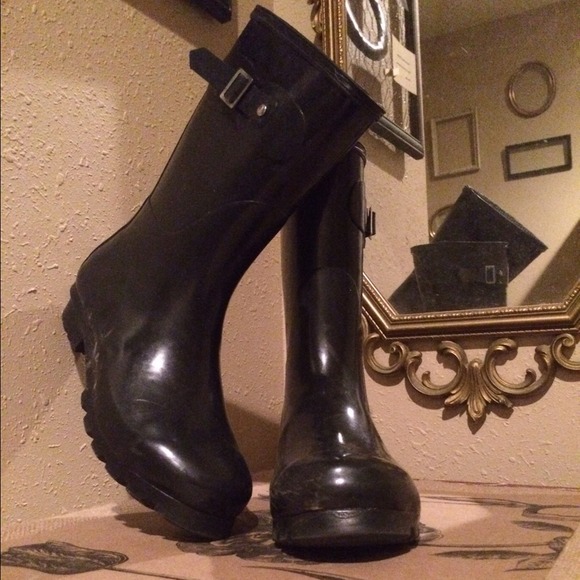 14th and Union rain boots; black calf length
