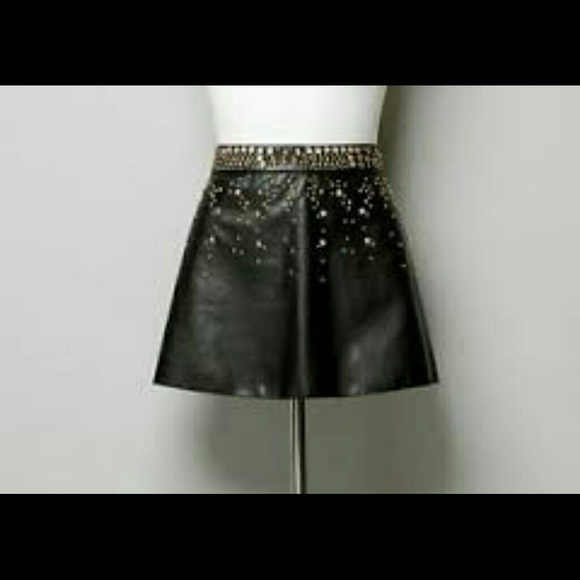 Zara faux leather studded skirt