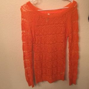 Bright orange sweater!