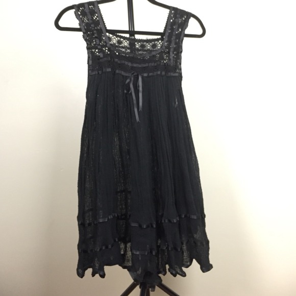 Black Lace Boho Tunic/Dress