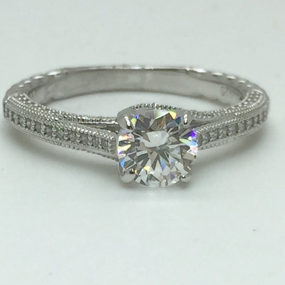 Sterling silver engagement ring with CZ