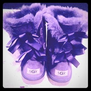 Purple UGG Bailey Bow boots *see description