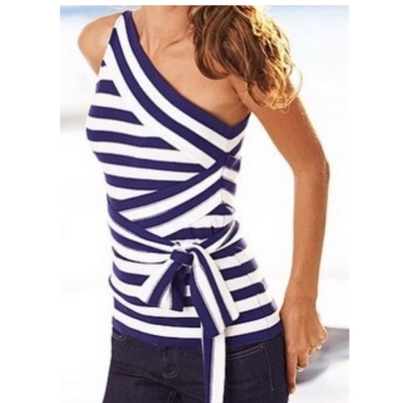 Victoria's Secret MODA blue stripped top