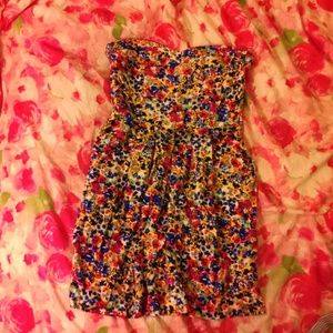 Floral Strapless Dress