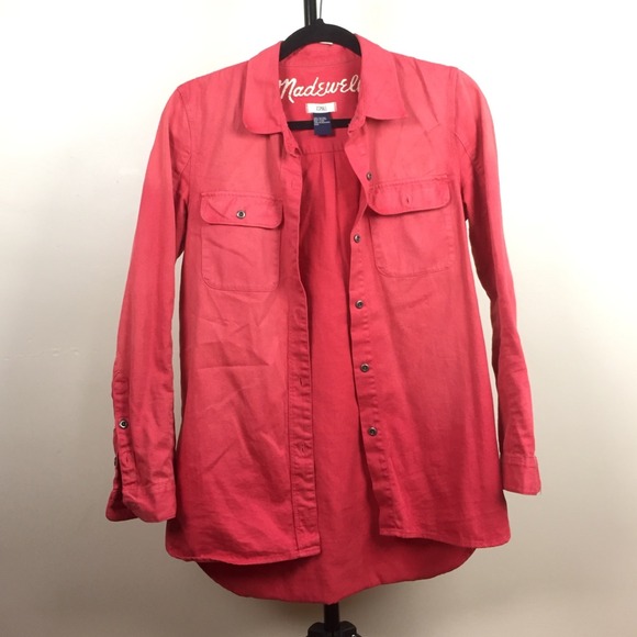 Madewell 100% Cotton Red Wash Shirt