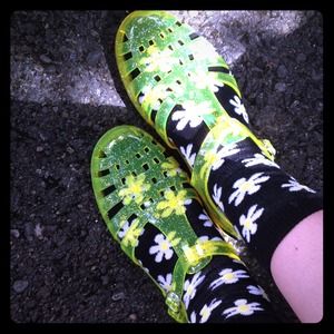 Glittery Neon Green/Yellow Jellies