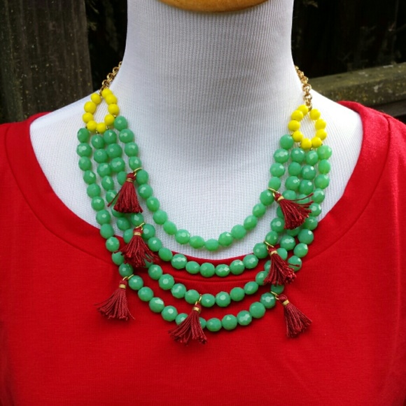 ☆HP☆ Yochi Mint Tassel Necklace - Picture 3 of 4