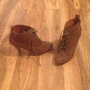 Brown heel booties