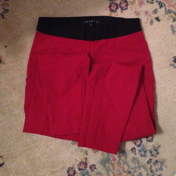 Theory leggings in crimson/red