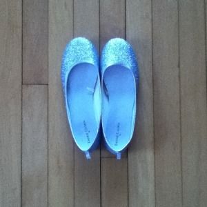 Sparkly silver flats
