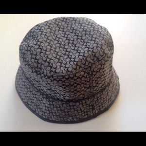 Coach Grey and Black Bucket Hat