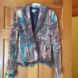 Jacket with lace embellishment