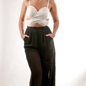 Black & White cris cross romper