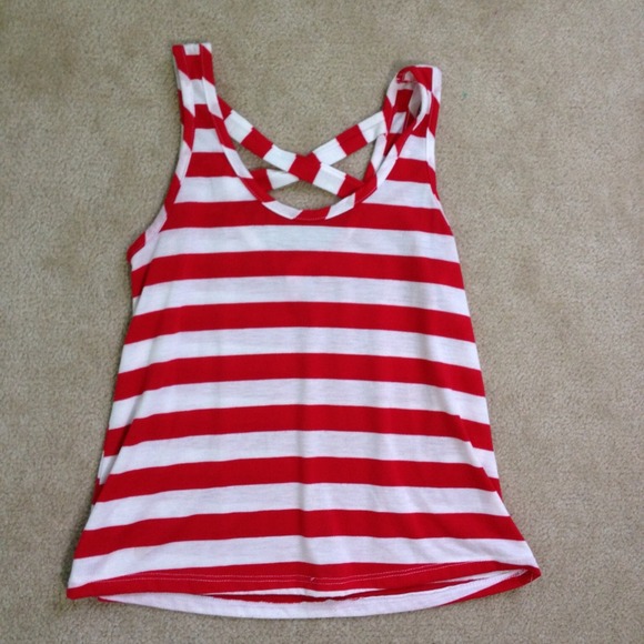 Red and white tank