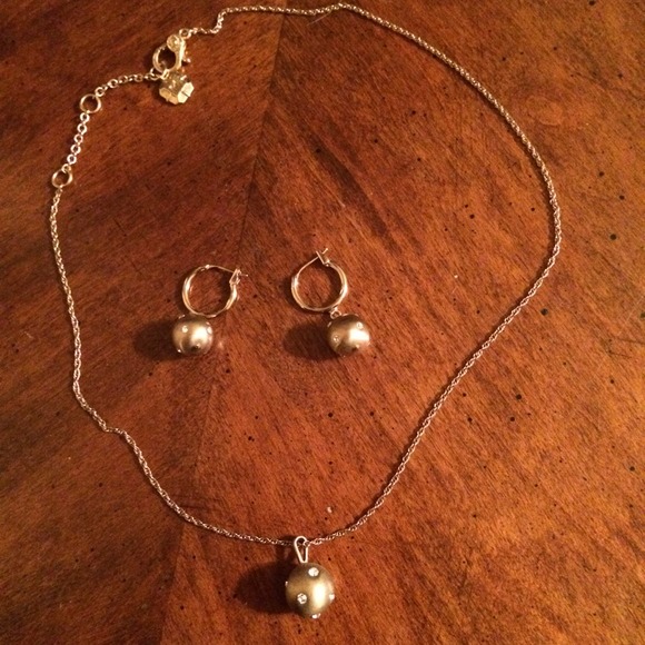 Monet Bundle ball necklace & earrings with crystal