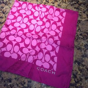 Coach Pink Scarf with Rhinestone logo