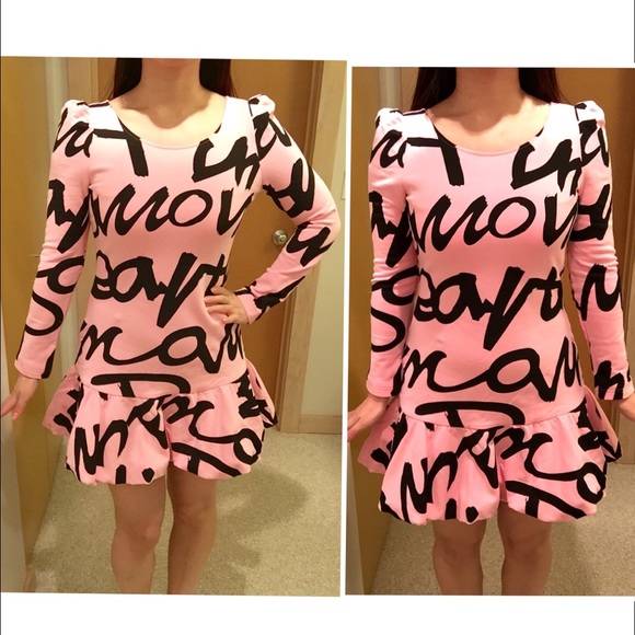 🎉HP🎉pink graffiti dress, premium quality cotton! - Picture 4 of 4