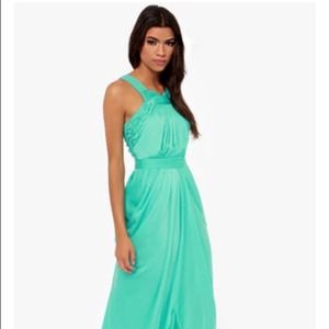 Bariano Grace Sea Green Maxi Dress