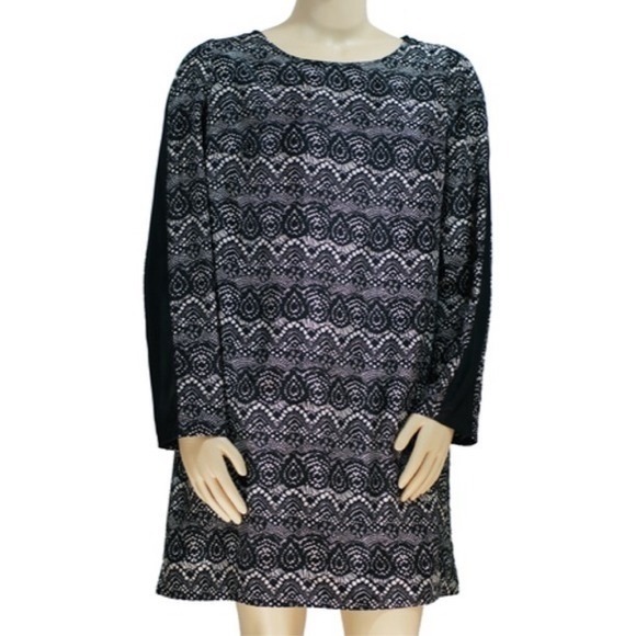 Plus Size Printed Lace Dress 1X (16-18W)