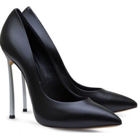 4.9" Casadei Closed Toe Leather Stilettos