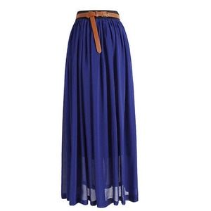 Royal Blue chiffon maxi skirt