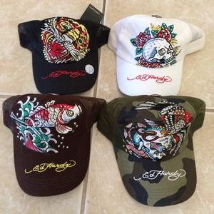 Lot of 4 Ed Hardy hats