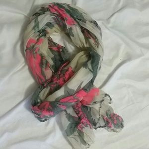 Pink, grey & cream scarf!