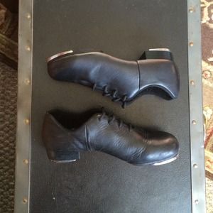 Black Dance Class Rhythm Tones Tap Shoes in Adult