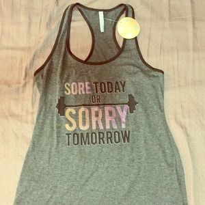 NWT grey athletic gym tank top