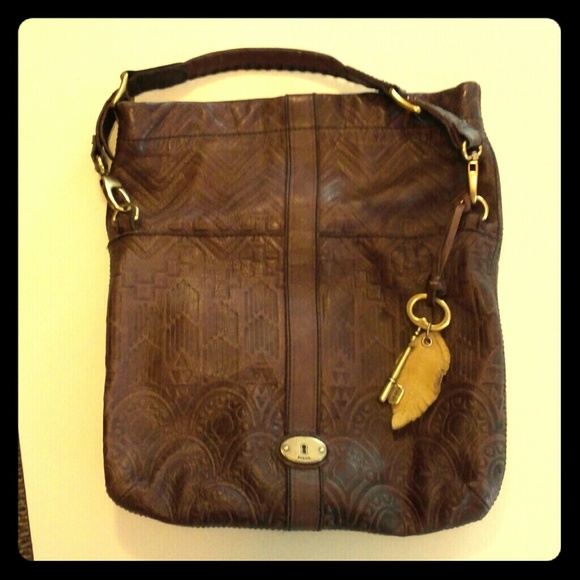 Authentic leather fossil bag
