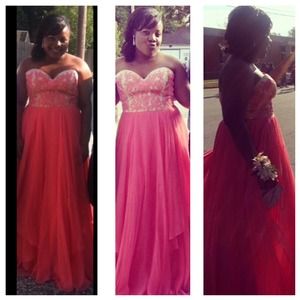 2014 Sherri Hill Lace Top Prom Dresses 1924 Coral
