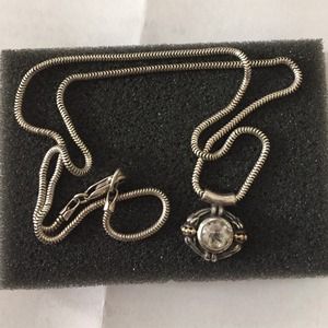 Silver Necklace with crystal