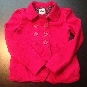 Adorable pink peacoat.