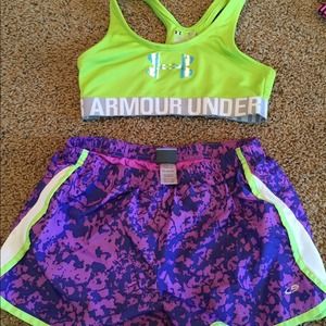 Matching shorts & sports bra