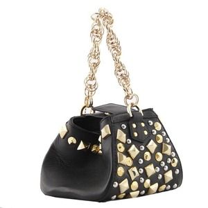 Versace H&M black leather studded mini purse