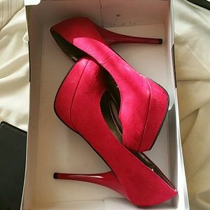 Suede red heels. From target
