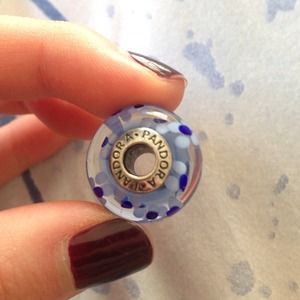 Floral blue pandora bead