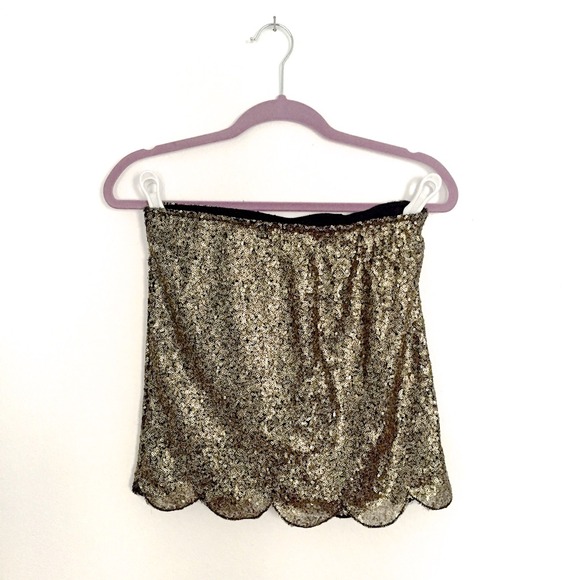 Nasty Gal Scalloped Sequin Skirt