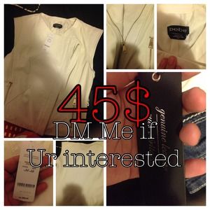 Real leather Bebe pearl vest