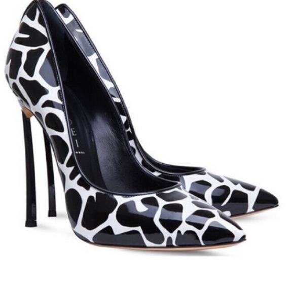4.9" Casadei Genuine Leather Cow-Print Stiletto
